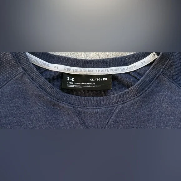 Under Armour Dark Blue Yale Mulldog Crewneck Sweatshirt (XL) - Picture 4 of 7